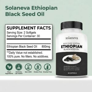 Solaneva Ethiopian Black Seed Oil Softgels